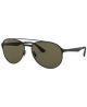 Ray Ban 0RB3606 186/9A 59 SHINY BLACK ON TOP MATTE BLACK DARK GREEN  POLAR Metal Man