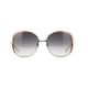 Gucci Gg0400S001 58 Woman Metal Round Oval Goldgoldgrey Nb