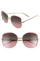 Gucci Gg0400S003 58 Woman Metal Round Oval Goldgoldmulticolor Nb